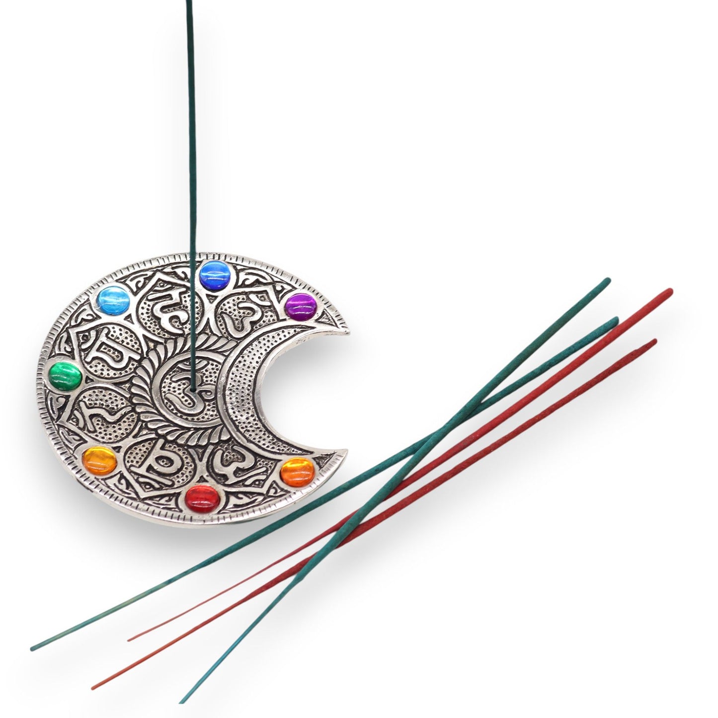 Räucherstäbchenhalter „Sieben Chakren, Mond“, 11,5 cm