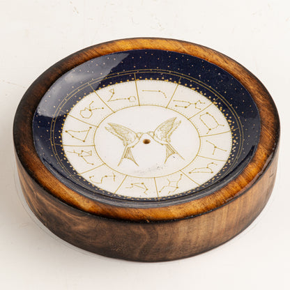 Mini cuenco y soporte para varitas de incienso Signo del Zodiaco – Géminis