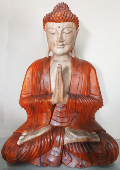 Handgeschnitzte Buddha-Statue – 60 cm, Willkommen