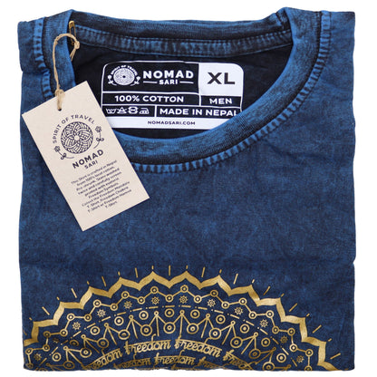 T-shirt Nomad Sari Petit Modèle - Mandala - Bleu