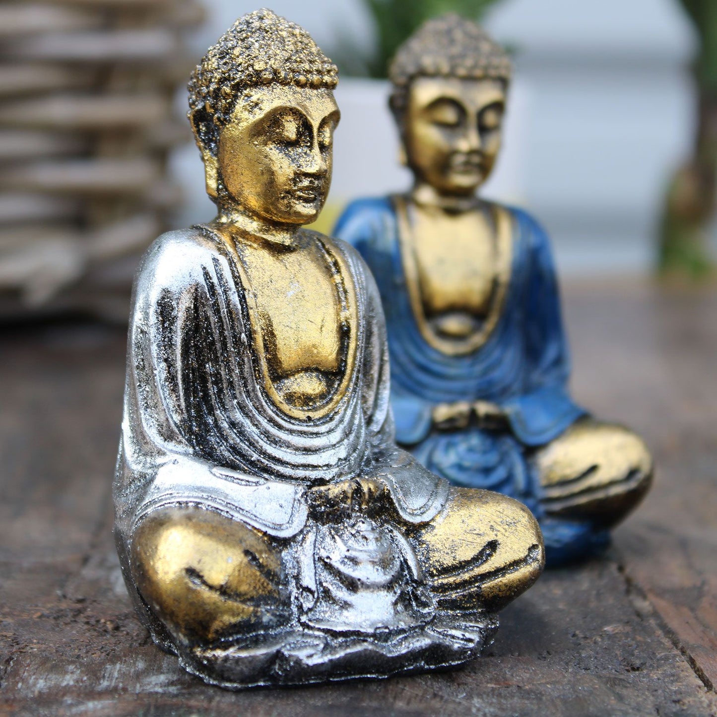 6 x Mini-Buddha in Gold (verschiedene Farben)