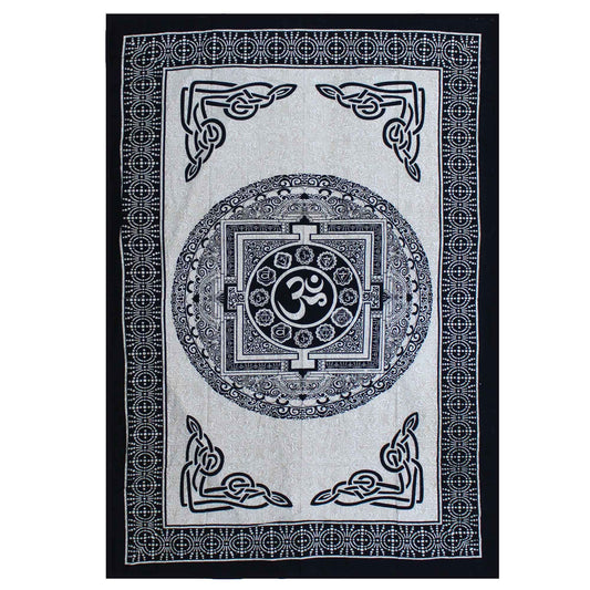 Einzelne Baumwollsteppdecke + Wandteppich - Affe - OM Mandala