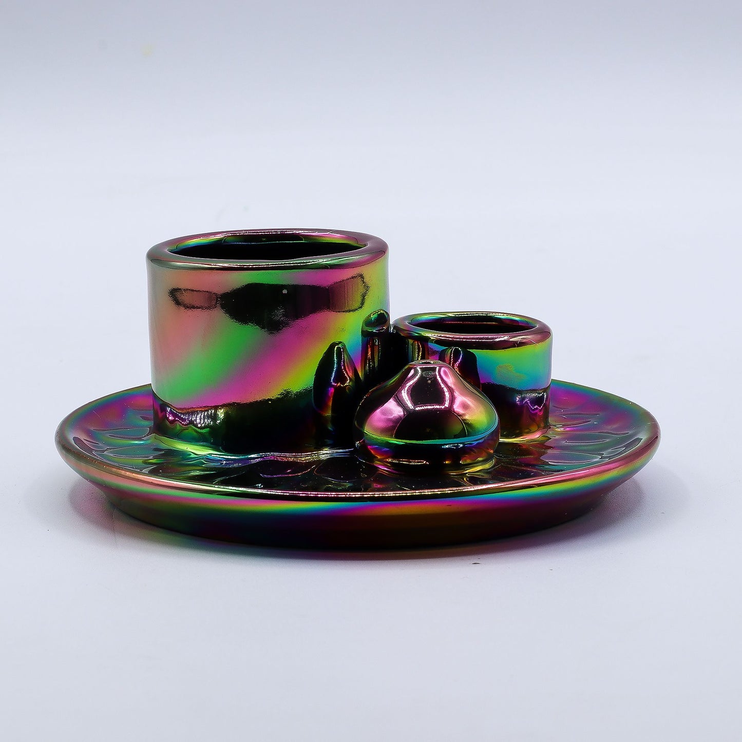 Palo Santo Stick und Räucherhalter - Mandala - Metallic Rainbow