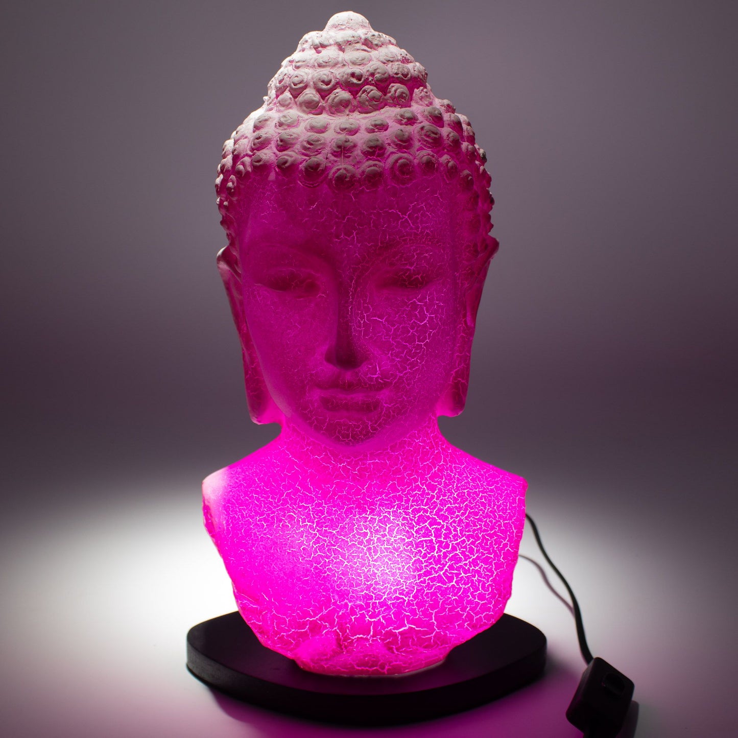 Lámpara de busto de Buda craquelado en color cereza - base oval