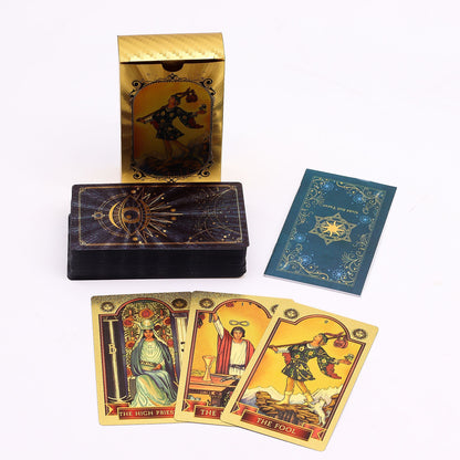 Jeu de cartes de tarot bleu et or - All-Seeing Eye - avec livret