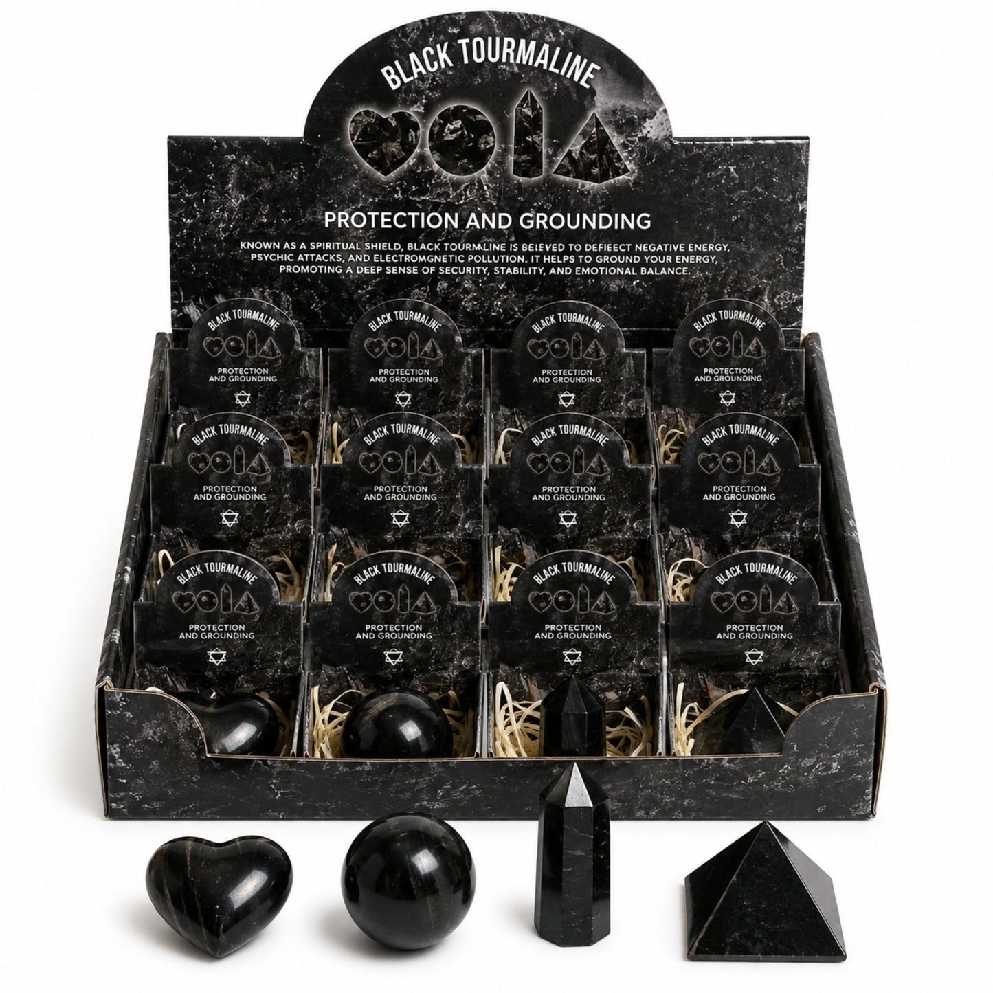 Cuatro formas de gemas - Turmalina negra
