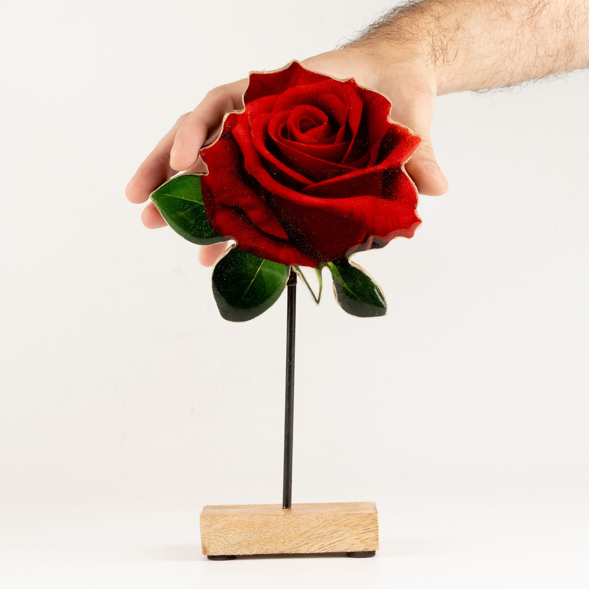 Plantas decorativas de madera - Rosa individual grande
