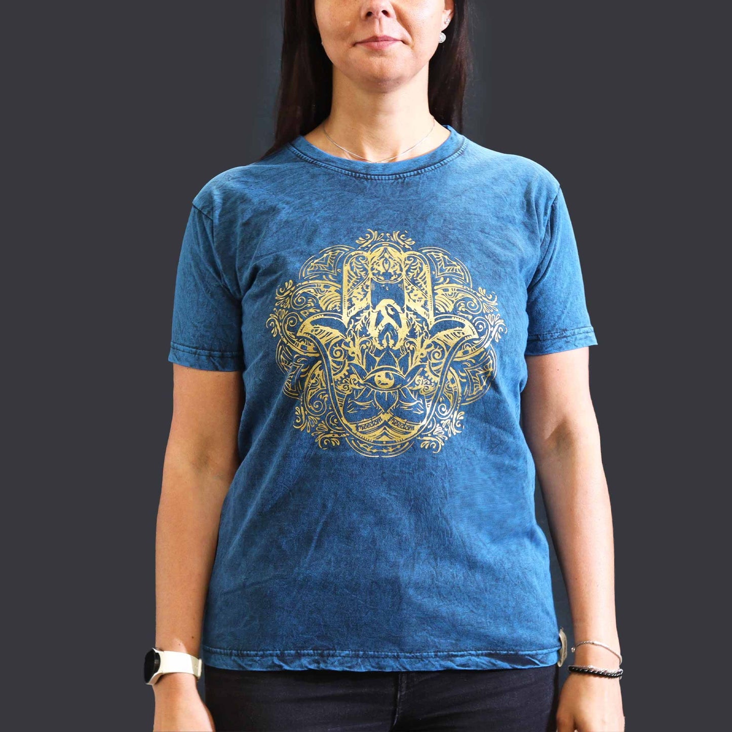 Camiseta Nomad Sari Mediana - Hamsa - Azul