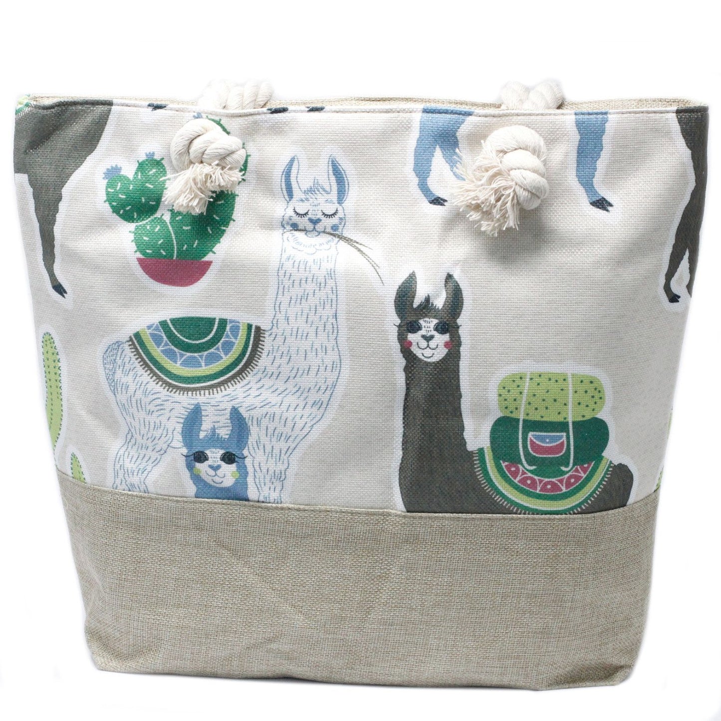 Bolso Shopper Asa Cuerda Llamas