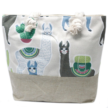 Bolso Shopper Asa Cuerda Llamas