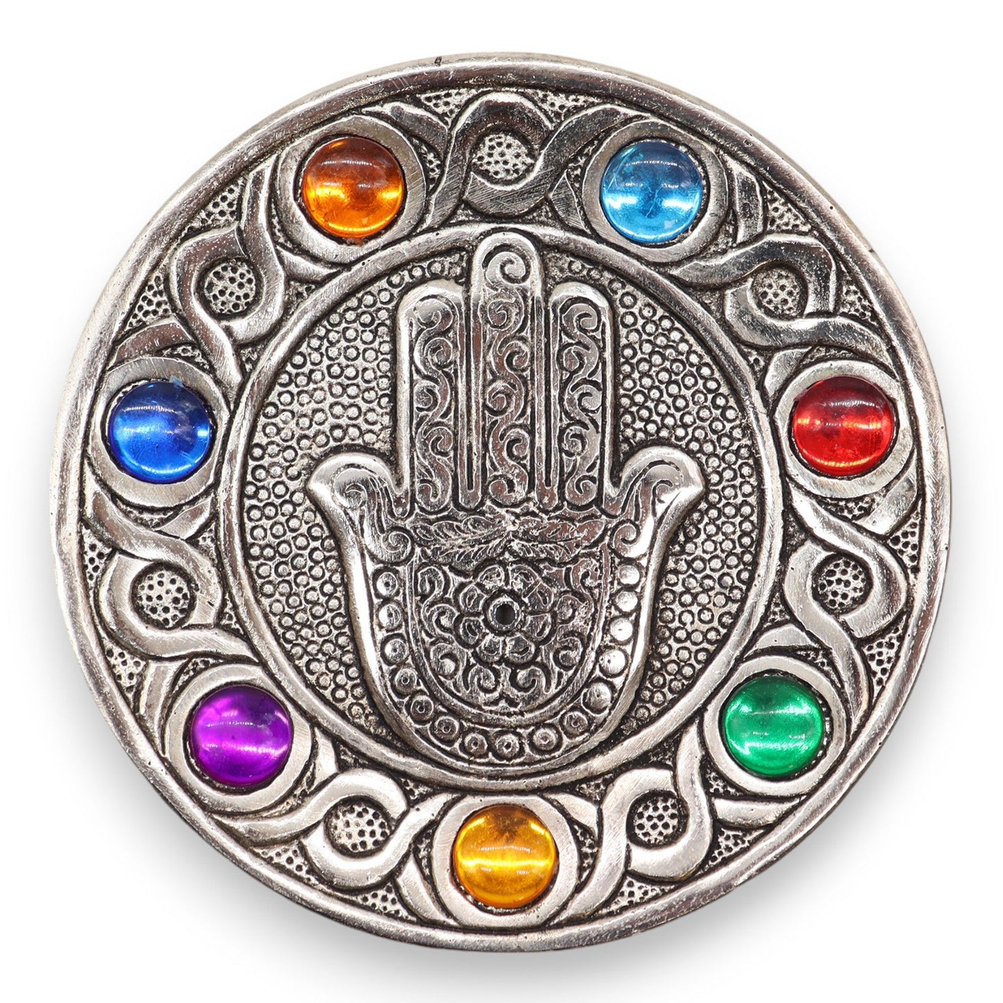 Hamsa Seven Chakra Räucherstäbchenhalter 11,5 cm