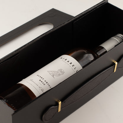 Caja de regalo plegable - Con forma de caja de vino (33.5x10x10.5cm) - Negro