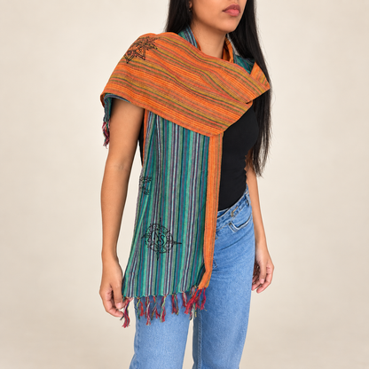 Nomad Sari - Bufanda de bendición de viaje - 170x50cm - Amanecer de los peregrinos