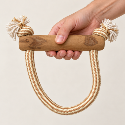 Juguetes PAW para mascotas – Mordedor de madera de café Loop & Tug