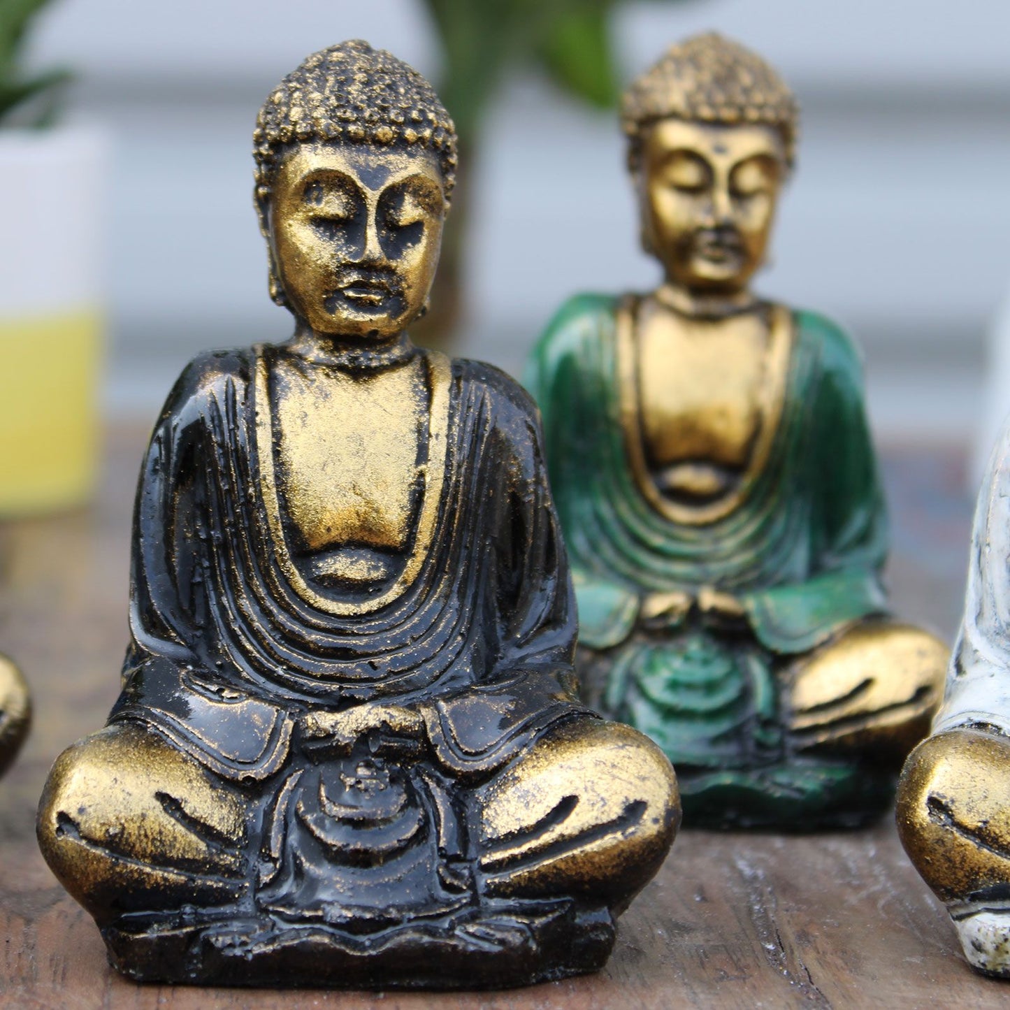 6 x Mini-Buddha in Gold (verschiedene Farben)