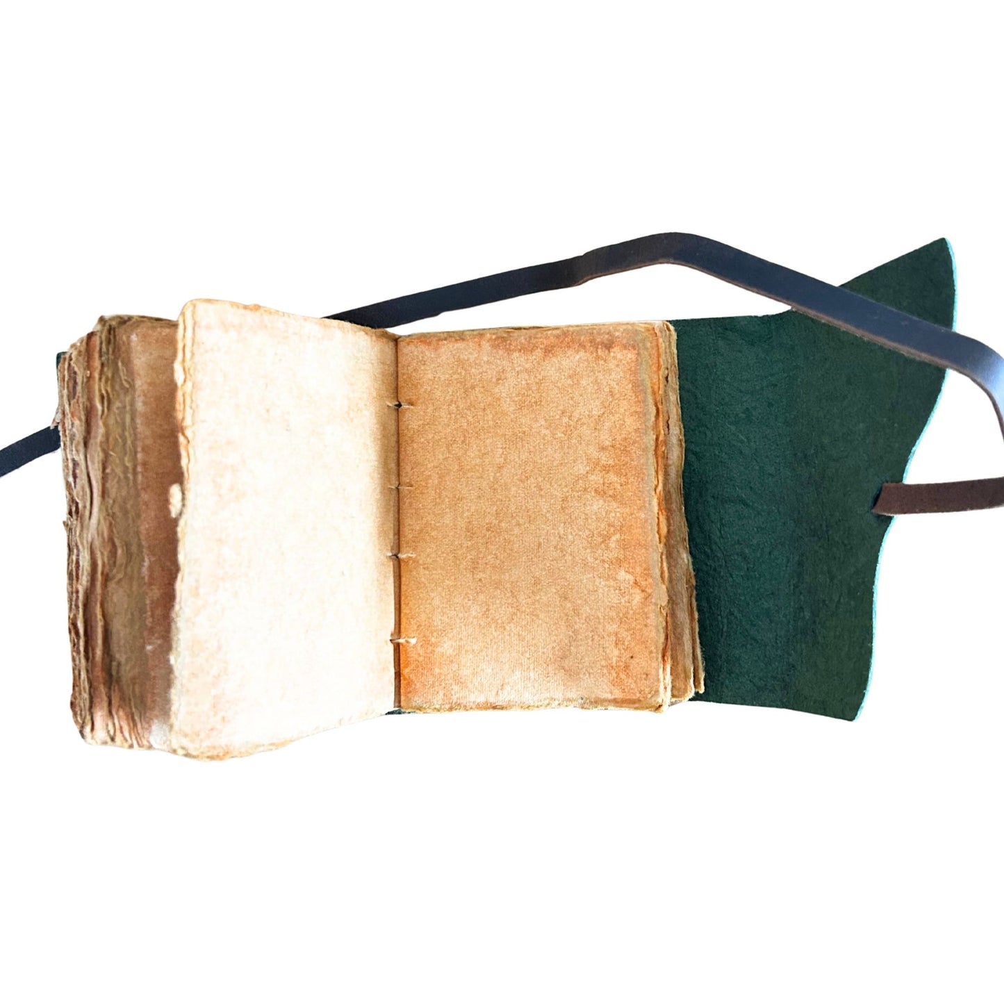 Carnets en cuir à bordure épaisse (5 x 3,5 pouces) - Motif labyrinthe vert