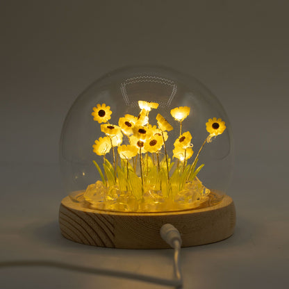 Gartenkuppel Floral Glow – 20 Sonnenblumen – USB-LED