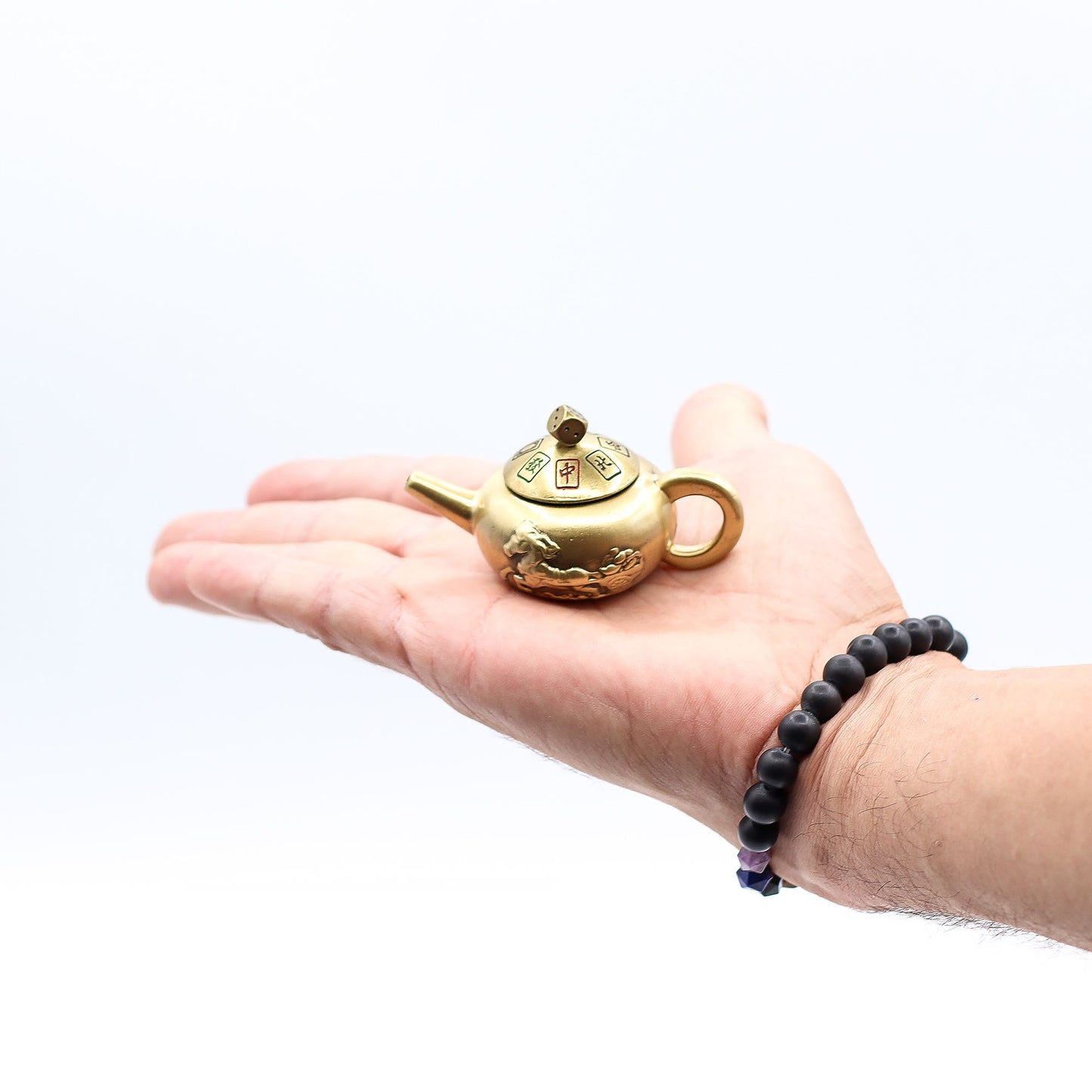 Feng Shui Fortune - Glücksteekanne mit rotierenden Würfeln