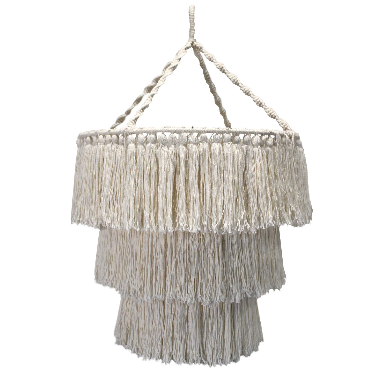 Lustre en macramé doux - Naturel