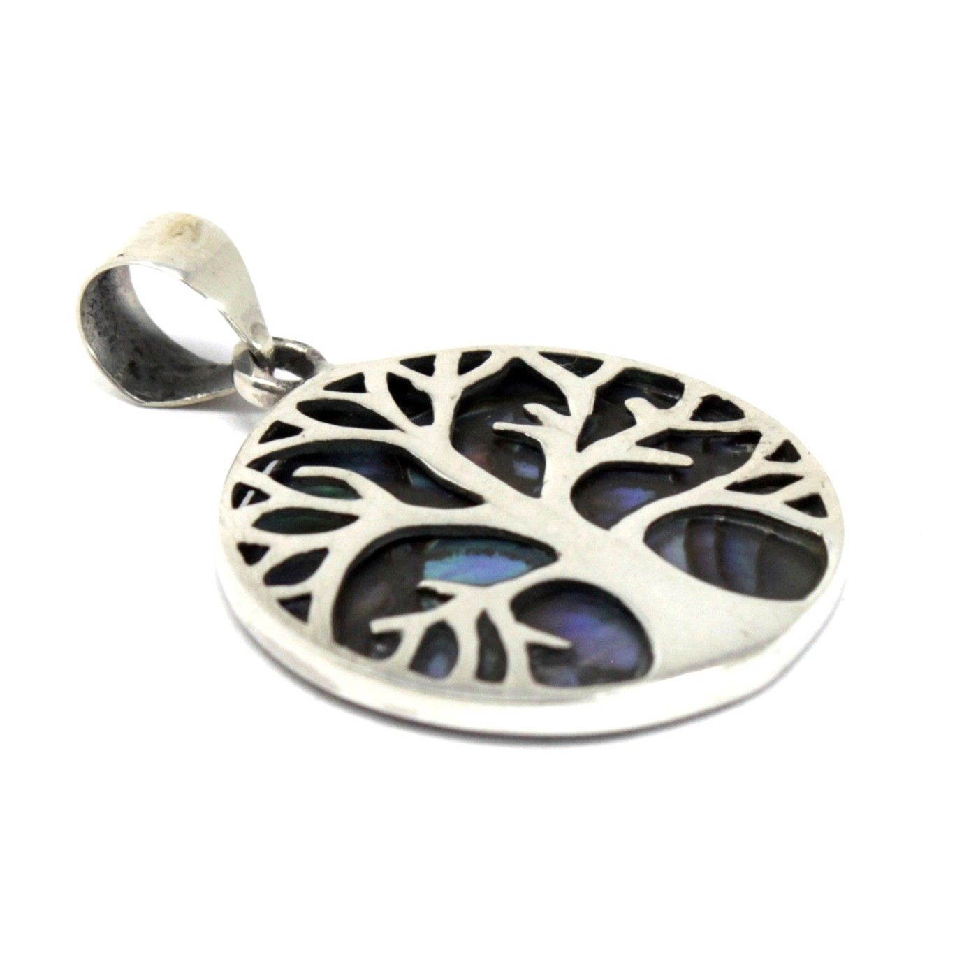 Colgante Plata Árbol de la Vida 22mm Abulón