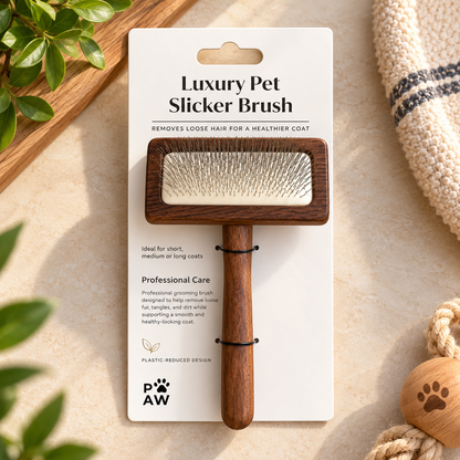Herramientas de aseo PAW – Peine desenredante mediano de nogal