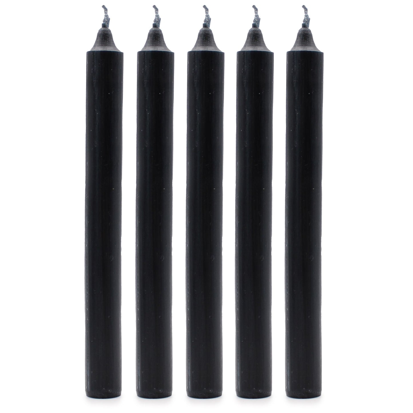 10 x Velas a Granel de Color Sólido - Negro Rústico - Paquete de 10