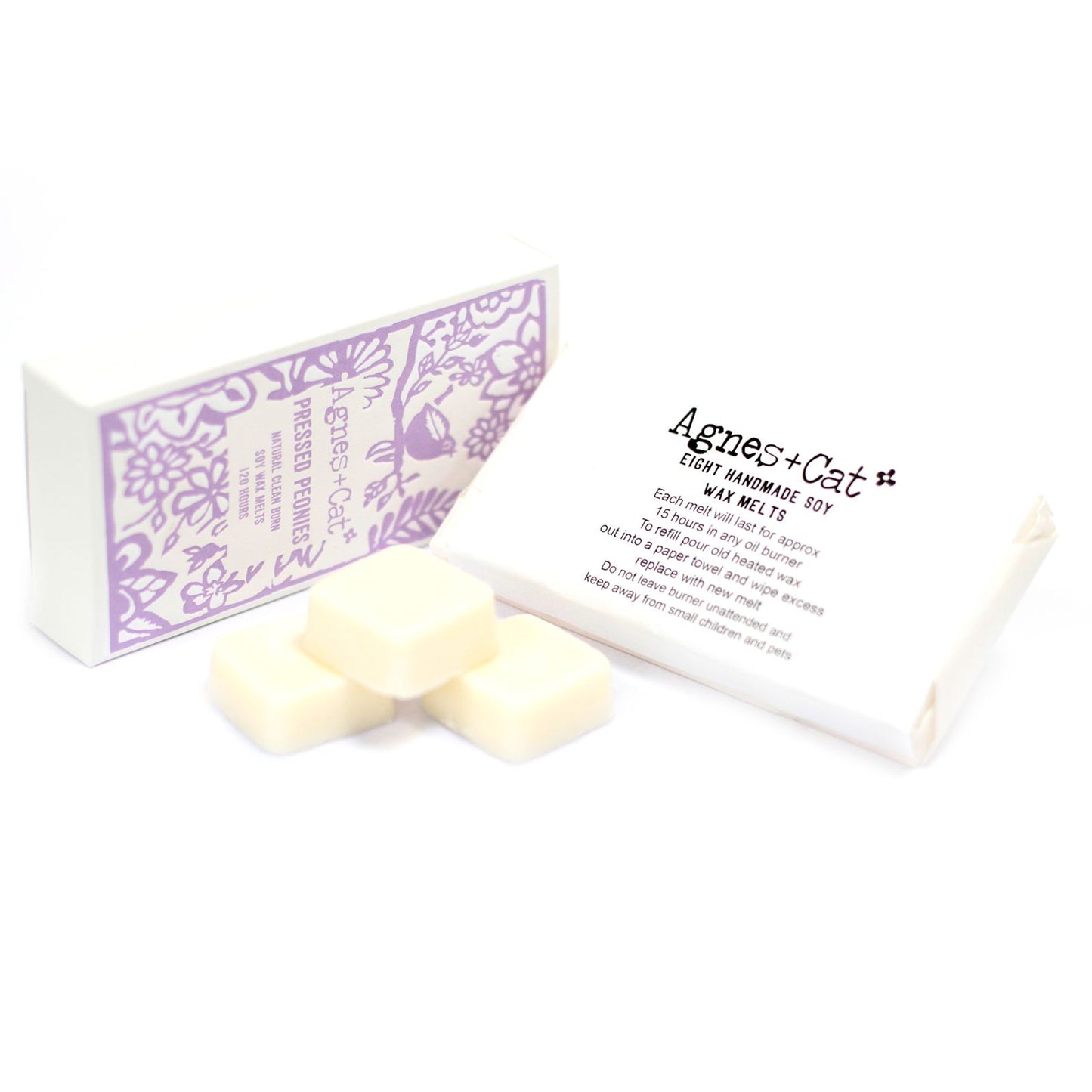 Agnes + Cat Caja de 8 pastillas de cera derretibles - Peonías prensadas