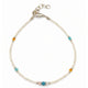 Pulsera de tobillo fina de howlita nepalí y con cuentas facetadas - (22 cm)