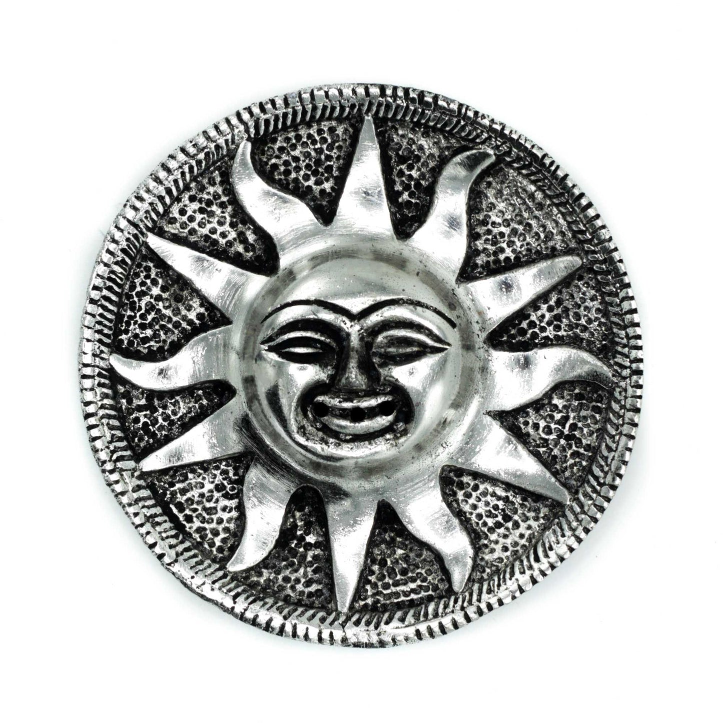 Räucherstäbchenhalter „Sonne“ aus poliertem Aluminium, 9 m