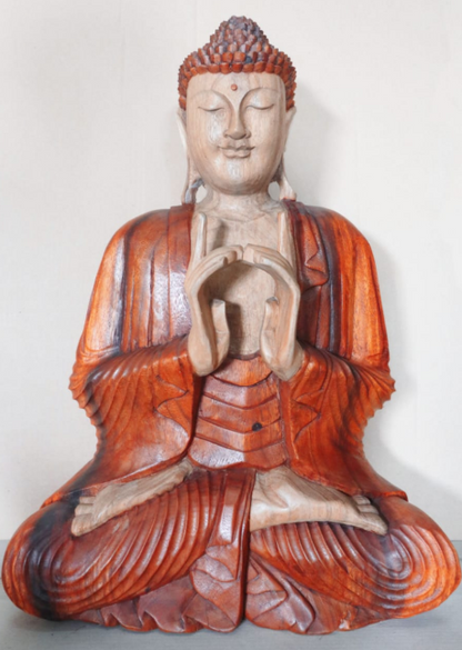 Estatua de Buda Tallada a Mano - 60cm Dos Manos