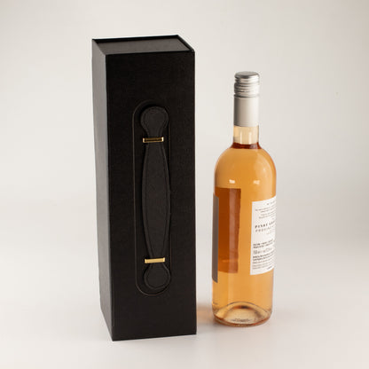Caja de regalo plegable - Con forma de caja de vino (33.5x10x10.5cm) - Negro