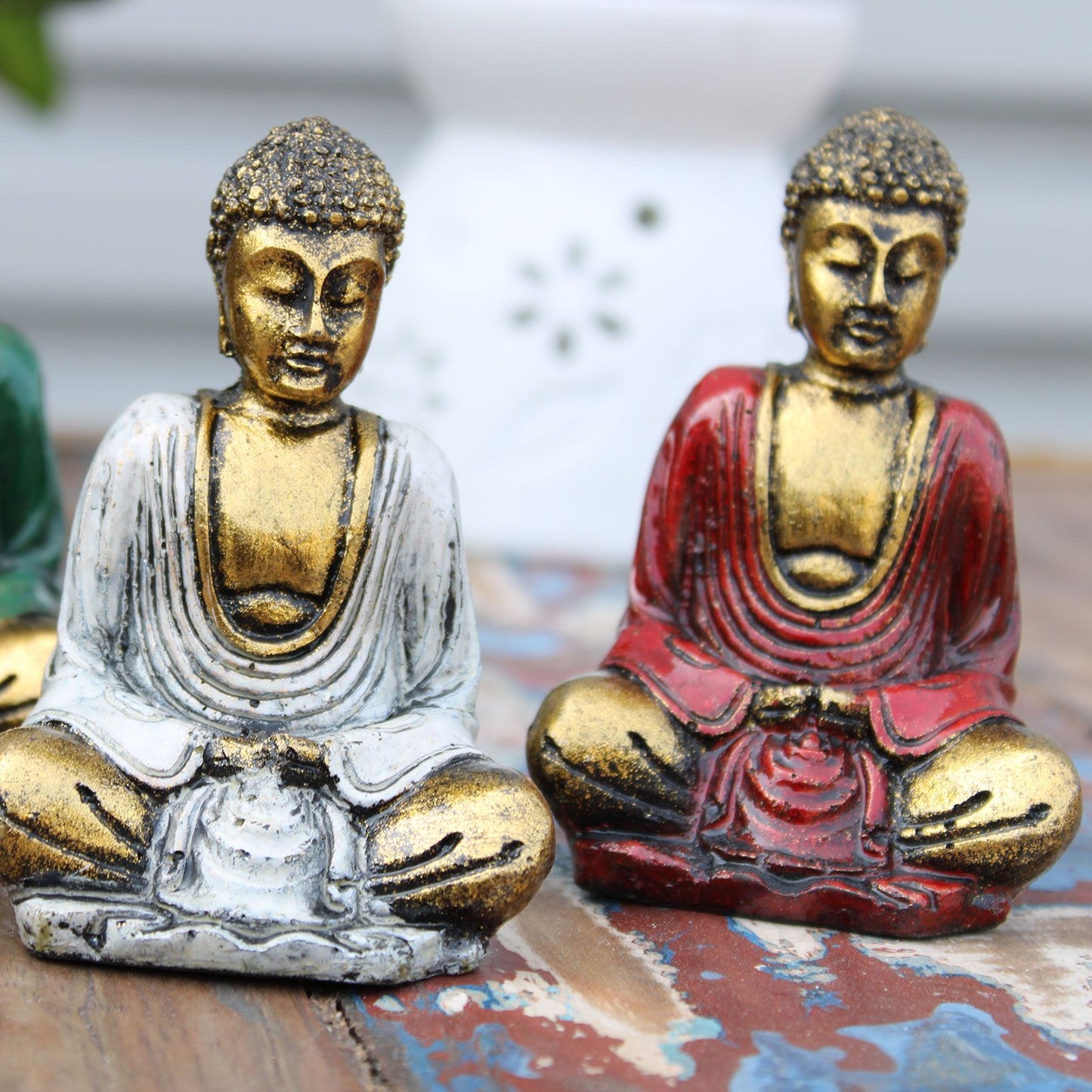 6 x Mini-Buddha in Gold (verschiedene Farben)