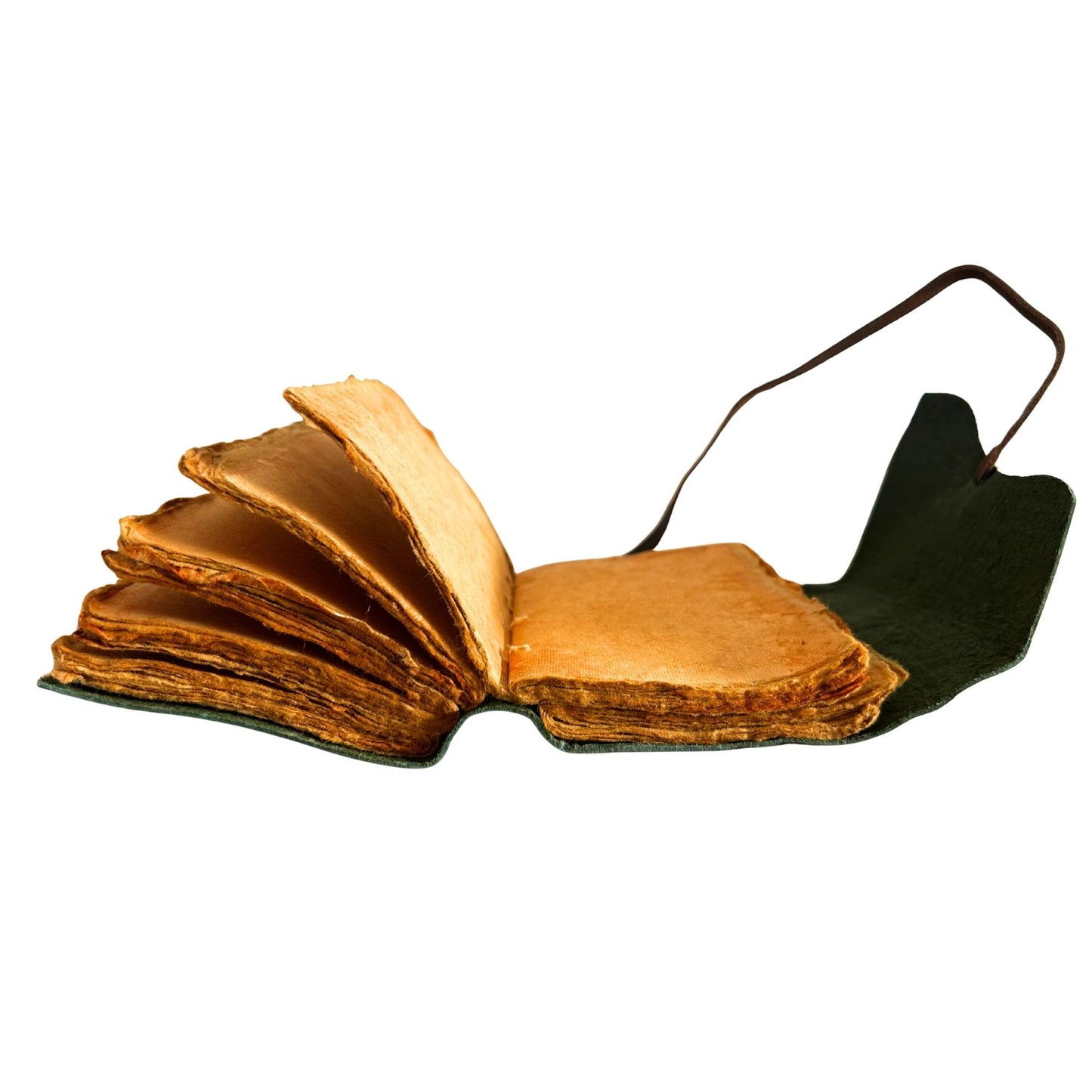 Carnets en cuir à bordure épaisse (5 x 3,5 pouces) - Motif labyrinthe vert