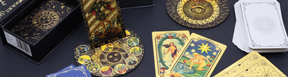 Set de cartas del tarot en caja de regalo rosa con lámina rubí - con folleto
