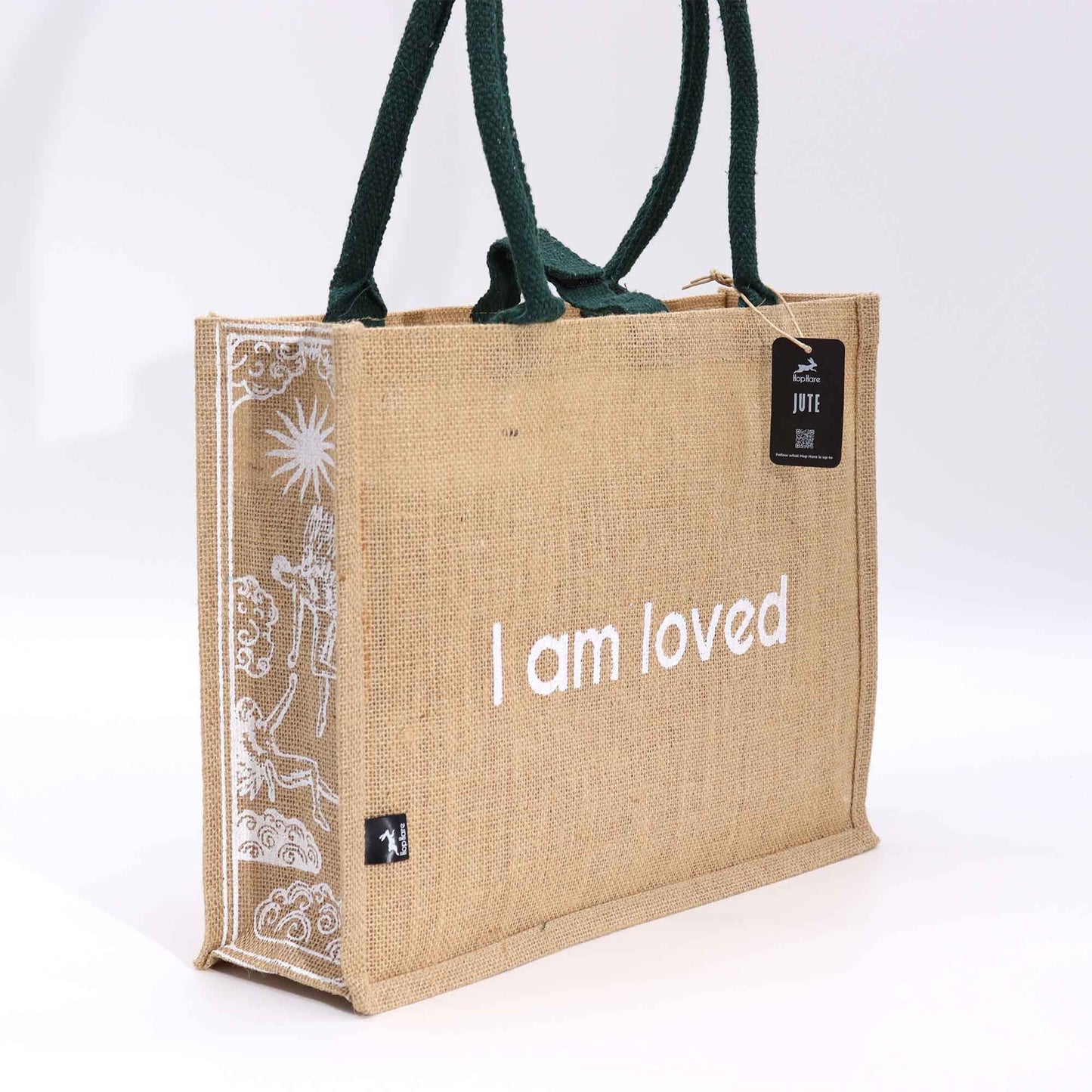 Hop Hare Große Jutetasche - I Am Loved