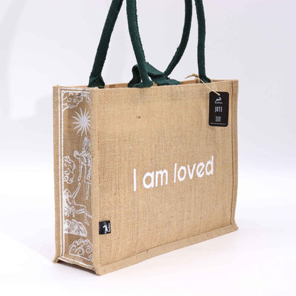 Hop Hare Große Jutetasche - I Am Loved