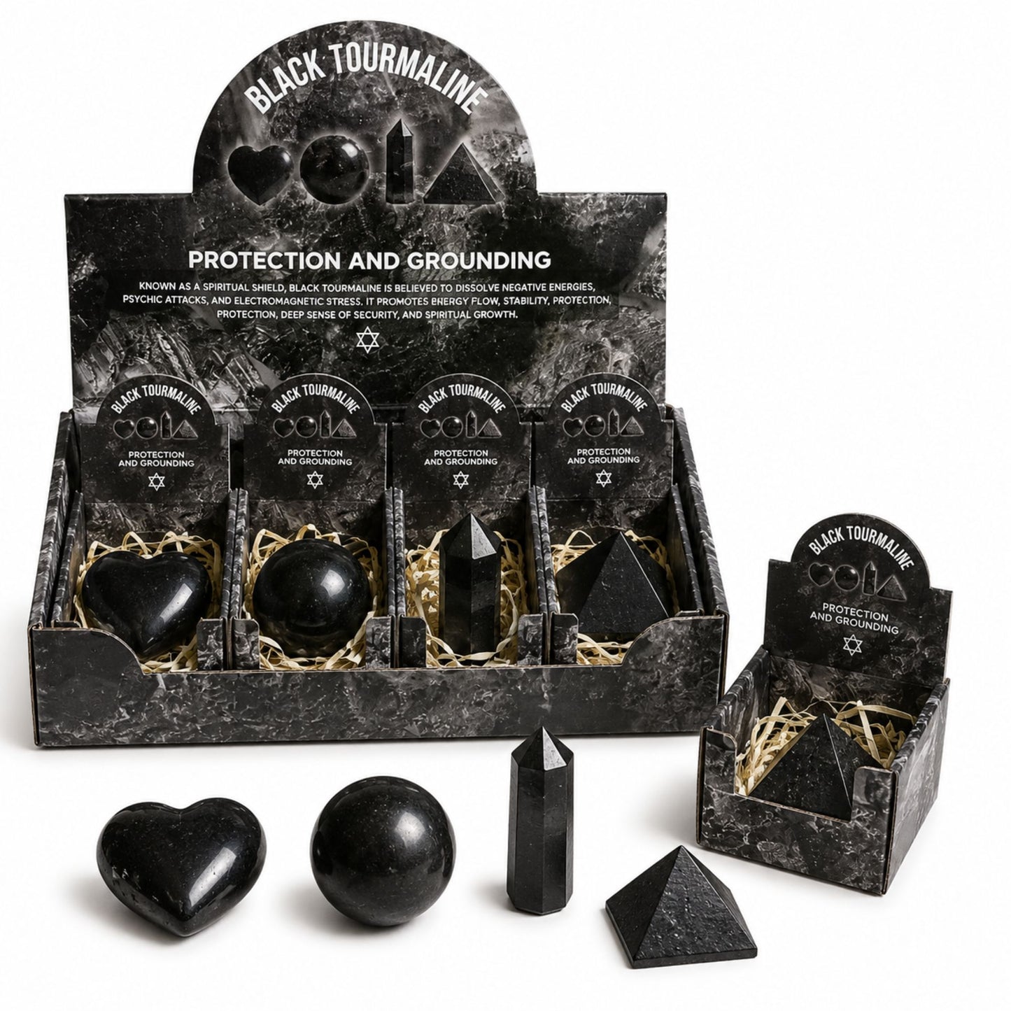 Cuatro formas de gemas - Turmalina negra