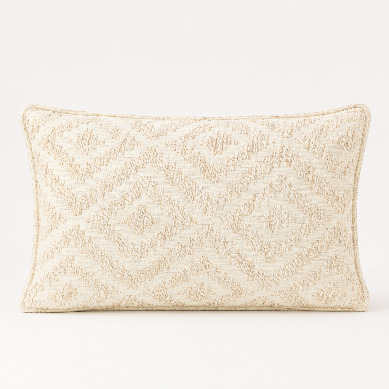 Funda de cojín clásica - Geo crema neutra - 30x50 cm - Estilo de madera