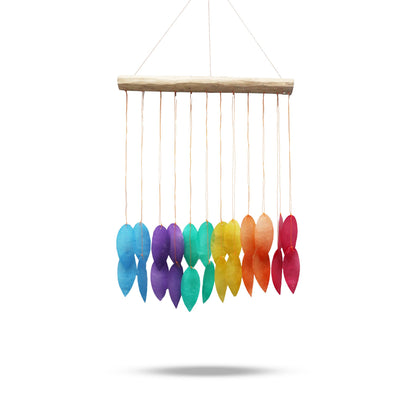 Carrillon de Madera -  Hojas Grandes Arco Iris