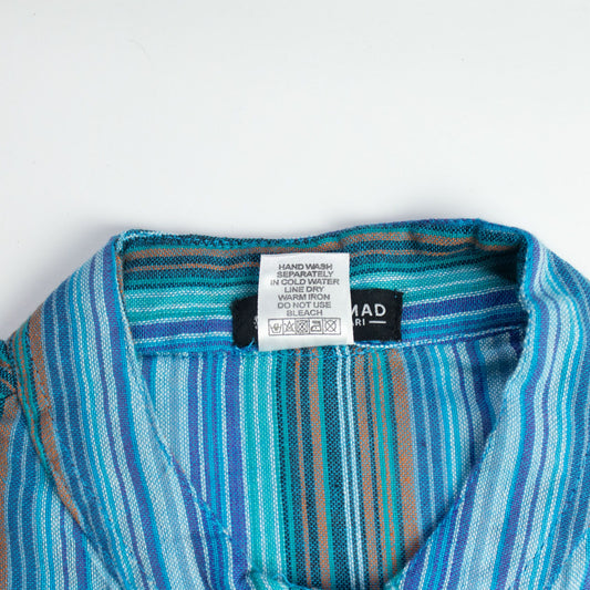 Nomad Sari Grandad Shirt - Türkis - Medium