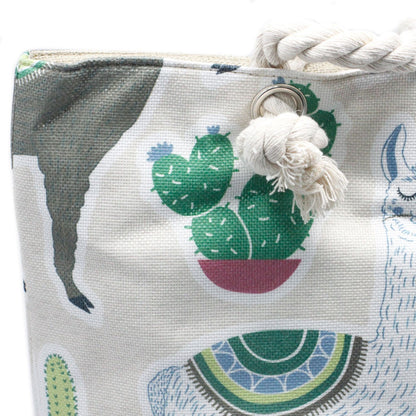 Bolso Shopper Asa Cuerda Llamas