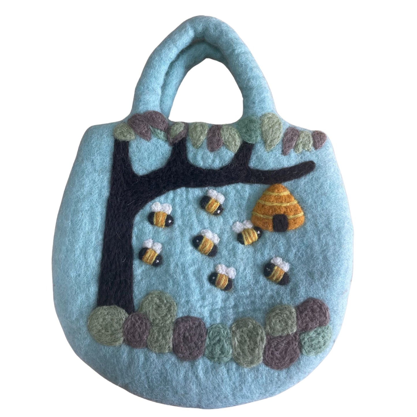 Filztasche in Form eines Baumes und Bienenstocks - 35 x 27 cm