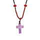 Kordelkette Edelstein-Anhänger – Amethyst-Kreuz