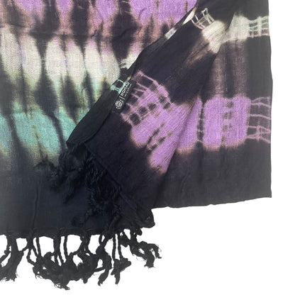 Châle Boho Java Art - Rayures multicolores - 62x200 cm