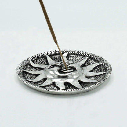 Räucherstäbchenhalter „Sonne“ aus poliertem Aluminium, 9 m