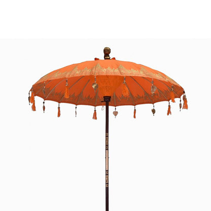 Sombrilla de Patio de Bali - Algodón - Decoración Naranja - 2m