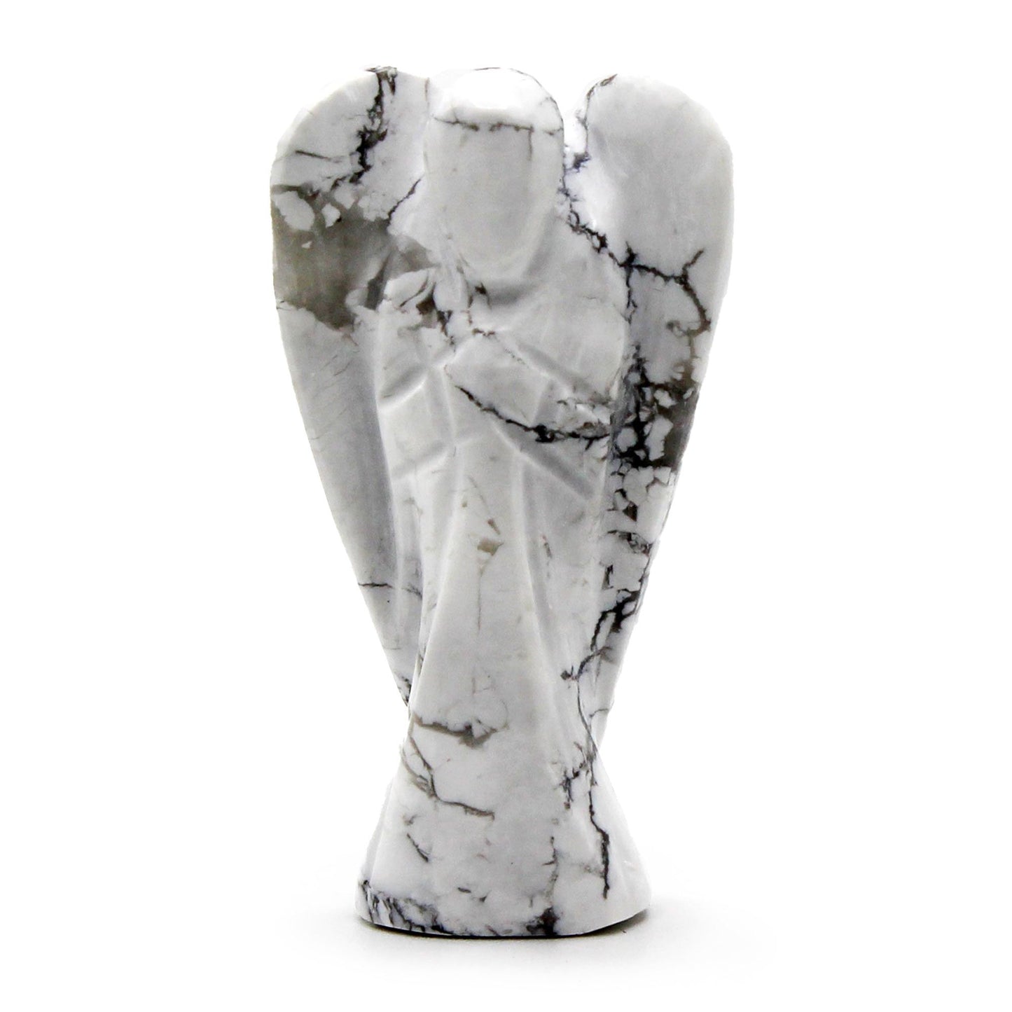 Ángel de piedra preciosa tallada a mano - Howlite blanca