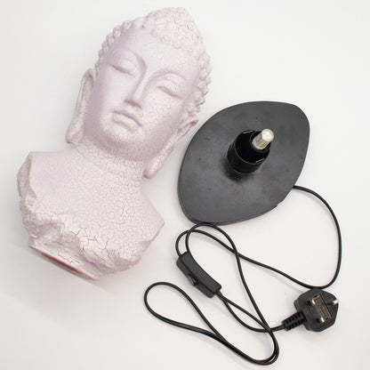 Lámpara de busto de Buda craquelado en color cereza - base oval