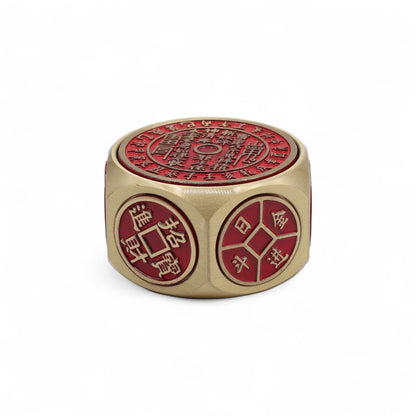 Feng Shui Fortune - Calendrier rouge et dés à pièces - Sélecteur de date propice