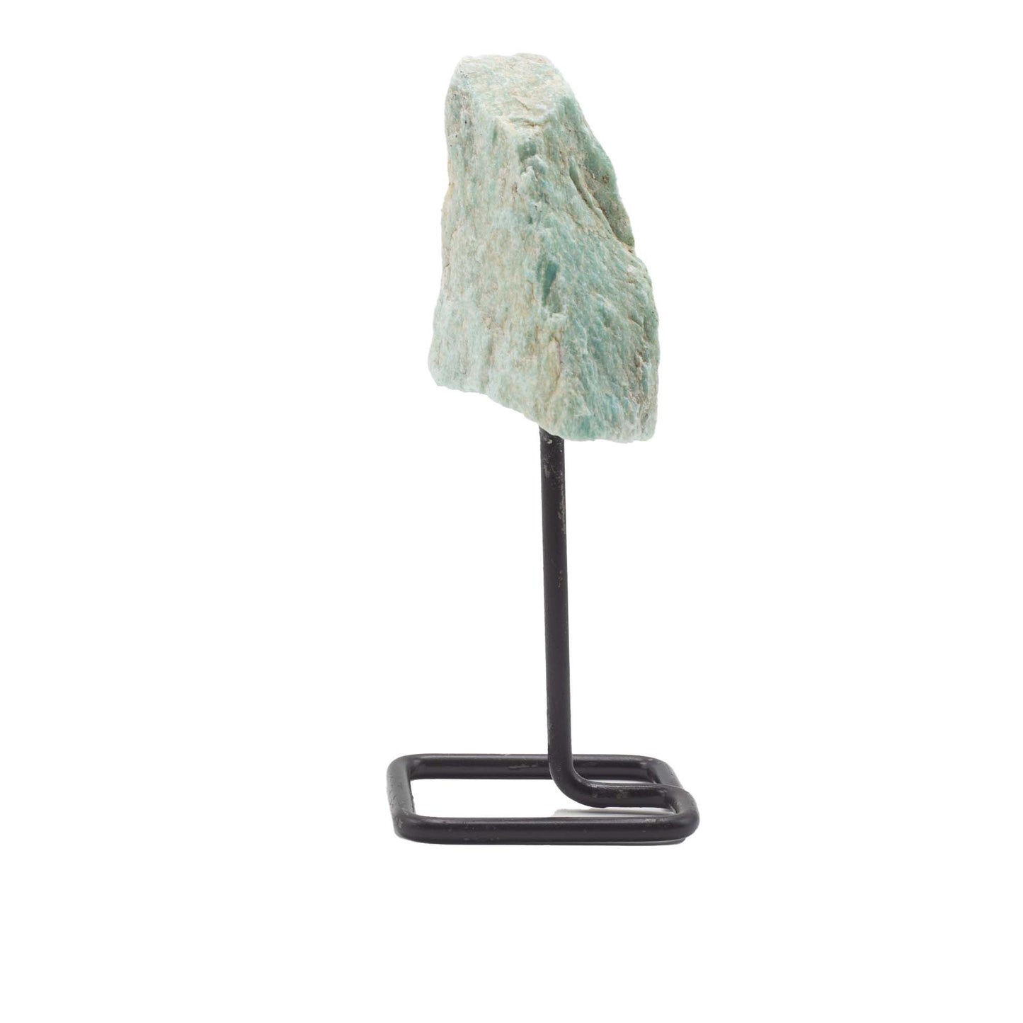 Muestra de mineral en soporte metálico - amazonita